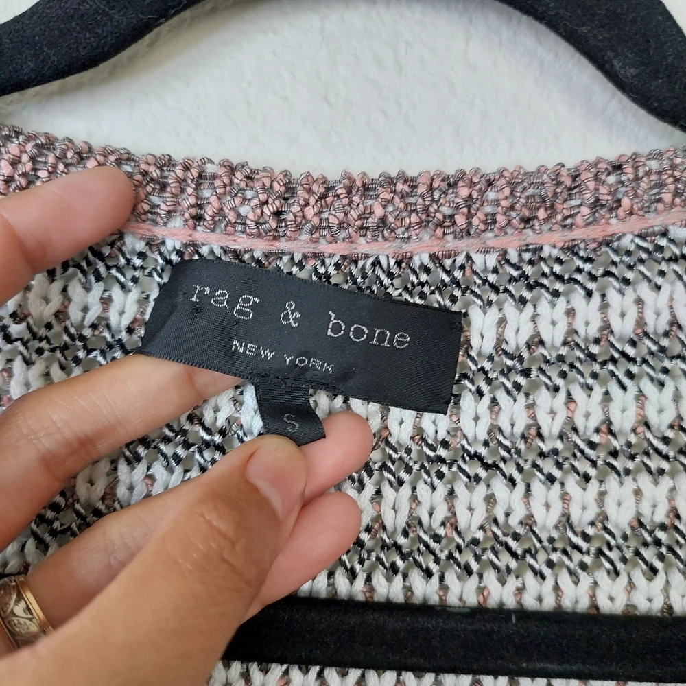 Rag and Bone Striped Metallic Long Sleeve Sweater‎ Size Small